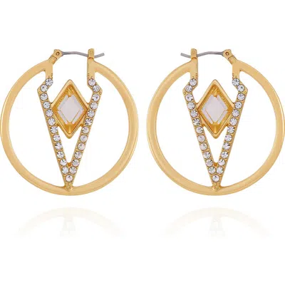 VINCE CAMUTO VINCE CAMUTO GLASS STONE HOOP EARRINGS