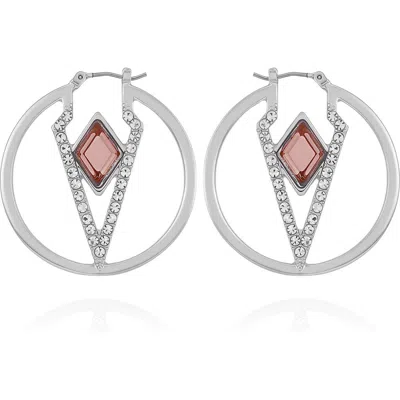 VINCE CAMUTO VINCE CAMUTO GLASS STONE HOOP EARRINGS