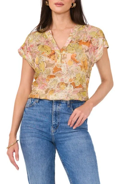 VINCE CAMUTO VINCE CAMUTO PRINT METALLIC TOP