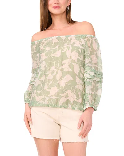 VINCE CAMUTO PRINTED PEASANT BLOUSE