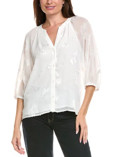 VINCE CAMUTO RAGLAN SLEEVE BUTTON-DOWN BLOUSE