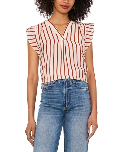 VINCE CAMUTO V NECK RUFFLE SLEEVE BLOUSE