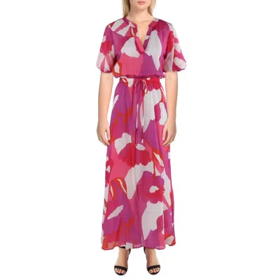 VINCE CAMUTO WOMENS TIE WAIST LONG MAXI DRESS