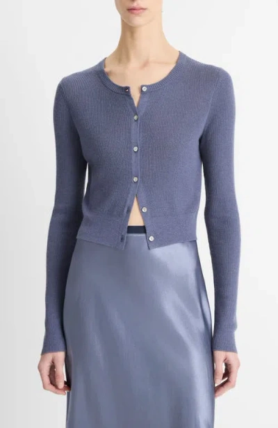 VINCE VINCE CASHMERE & SILK RIB CARDIGAN