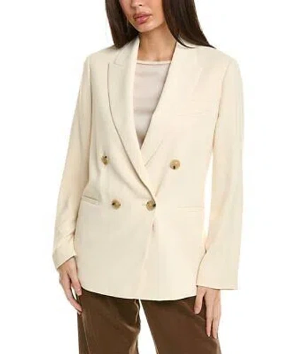 VINCE VINCE CREPE DOUBLE-BREASTED BLAZER WOMEN'S BEIGE 2