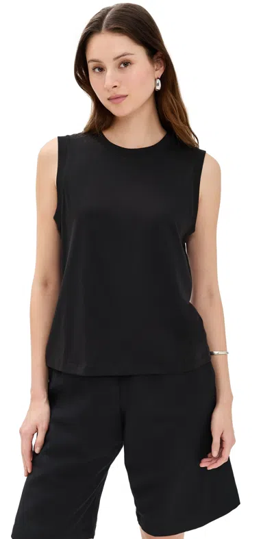 VINCE CREW NECK MUSCLE TEE BLACK