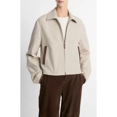 VINCE VINCE CROP COTTON JACKET