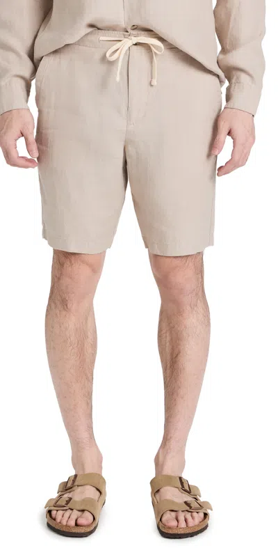 VINCE LIGHTWEIGHT HEMP SHORTS 9 PUMICE ROCK