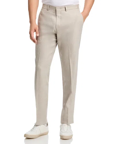 VINCE LINEN & WOOL MELANGE SOLID SLIM FIT SUIT PANTS