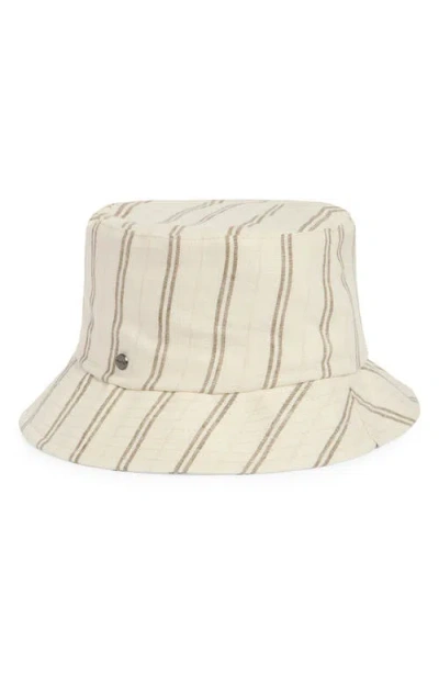 VINCE VINCE MESSA STRIPE HEMP BUCKET HAT