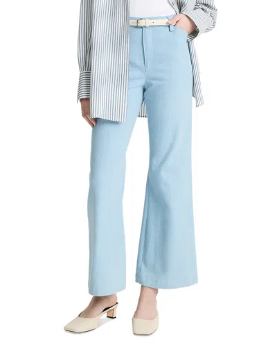 VINCE MID RISE CROPPED FLARE TWILL PANTS