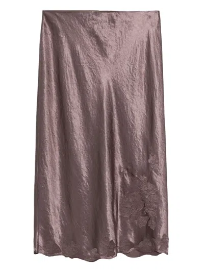 VINCE SATIN-FINISH MIDI SKIRT