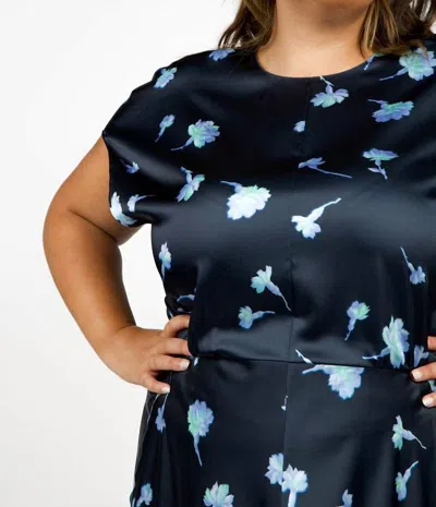 VINCE SEA CARNATION CAP SLEEVE DRESS IN COASTAL