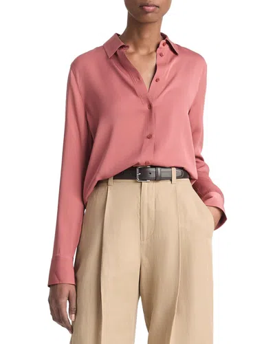 VINCE VINCE SLIM FITTED SILK-BLEND BLOUSE