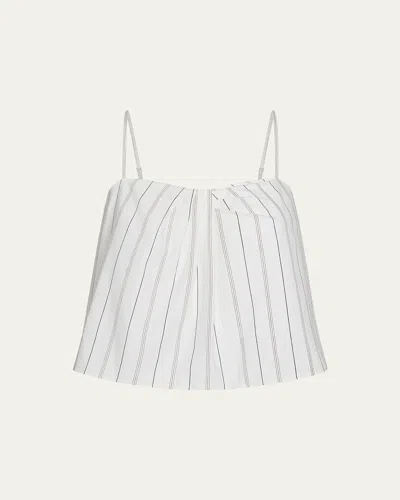 VINCE STRIPE DRAPED TANK TOP