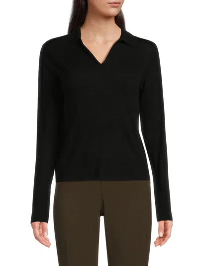 VINCE WOMEN'S MERINO WOOL BLEND POLO SWEATER