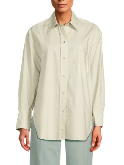 VINCE WOMEN'S SOLID LONG SLEEVE OVERSIZED SHIRT