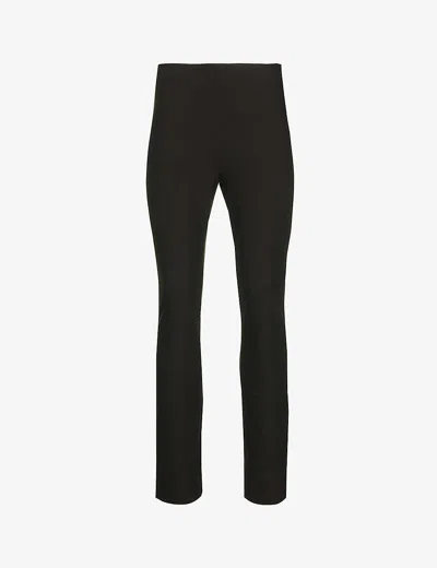 VINCE WOMENS BLACK CROPPED STRAIGHT-LEG MID-RISE  STRETCH-WOVEN TROUSERS