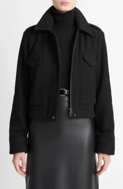 VINCE VINCE WOOL BLEND CROP JACKET