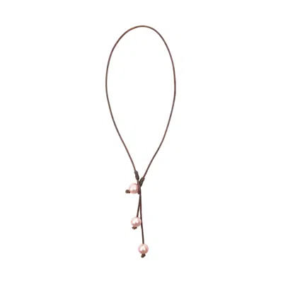 VINCENT PEACH FINE JEWELRY WOMEN'S PINK / BROWN THREE PEARLS IN A POD PINK PEARLS