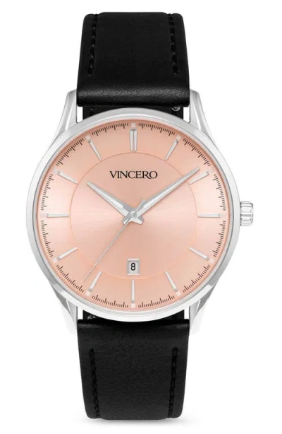 VINCERO VINCERO KAIROS LEATHER STRAP WATCH, 38MM