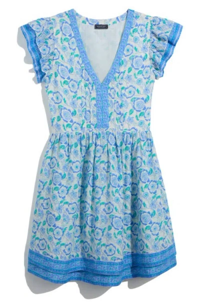 VINEYARD VINES VINEYARD VINES FLORAL FLUTTER SLEEVE MINIDRESS