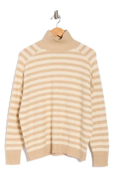 VINEYARD VINES VINEYARD VINES STRIPE RIB TALL MOCK NECK CASHMERE SWEATER