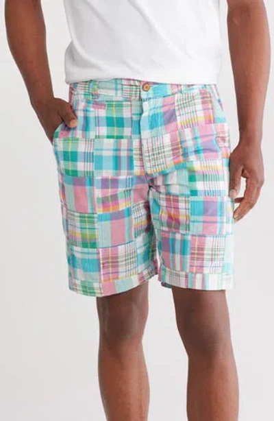 VINTAGE 1946 VINTAGE 1946 ACID WASH PATCHWORK MADRAS PLAID SHORTS