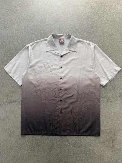 VINTAGE CRAZY VINTAGE Y2K DISS PRINTED SHIRT GRADIENT BAGGY SKATER