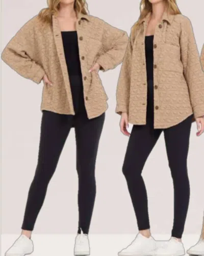 VINTAGE HAVANA QUILTED BUTTON UP IN CARAMEL