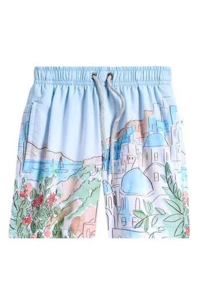 VINTAGE SUMMER VINTAGE SUMMER KIDS' SANTORINI STRETCH VOLLEY SWIM TRUNKS