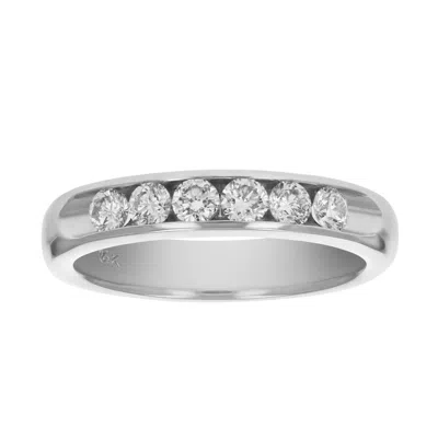 VIR JEWELS 1/2 CTTW SI2-I1 14K GOLD MACHINE SET DIAMOND WEDDING BAND CHANNEL SET