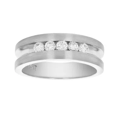 VIR JEWELS 1/2 CTTW SI2-I1 5 STONE CERTIFIED MACHINE DIAMOND WEDDING BAND 14K GOLD