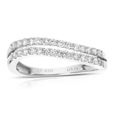 VIR JEWELS 2/5 CTTW LAB CREATED DIAMOND ENGAGEMENT RING STERLING SILVER PRONG SIZE 6-8