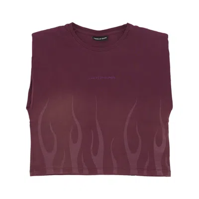 VISION OF SUPER CORROSIVE FLAMES TEE GRAPE WOMEN'S T-SHIRT