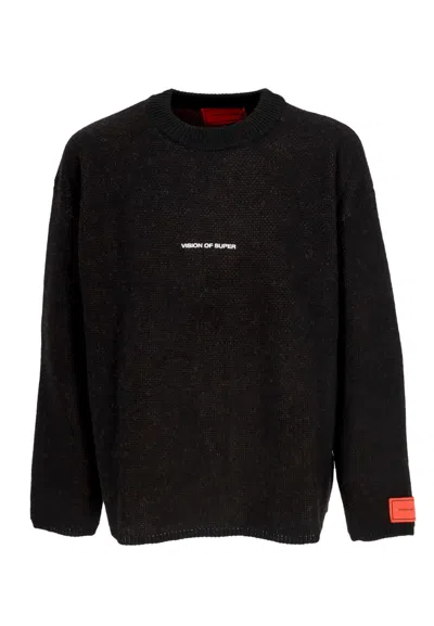 VISION OF SUPER MEN'S MILITARY SKULL AND LOGO SWEATER BLACK