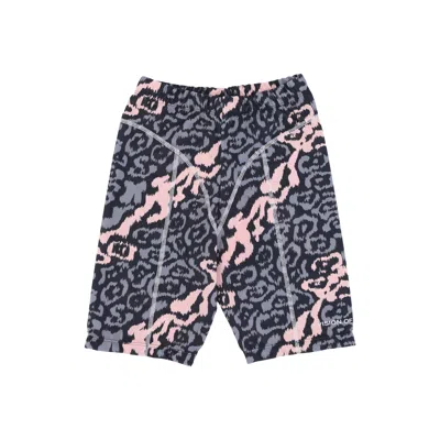 VISION OF SUPER WOMEN'S CYCLING SHORTS ALLOVER LEOPARD LEGGINGS PINK/GREY