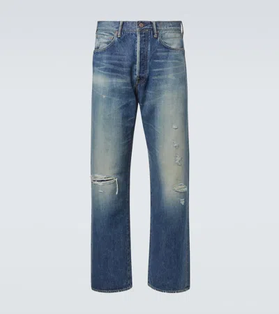 VISVIM SOCIAL SCULPTURE 01 DISTRESSED STRAIGHT JEANS
