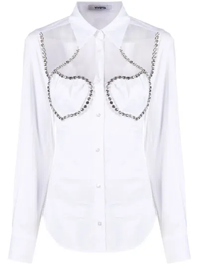 VIVETTA CRYSTAL-EMBELLISHED PANELLED SHIRT