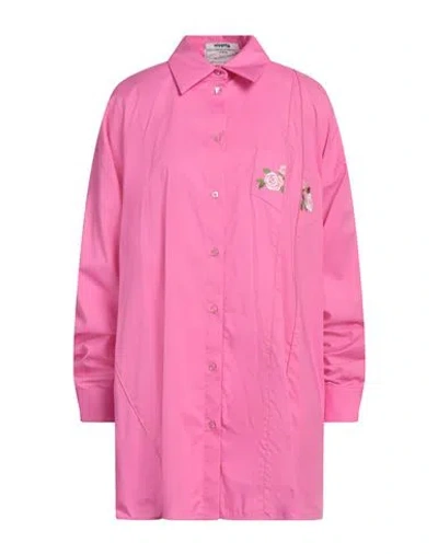 VIVETTA VIVETTA SUSTAINABLE WOMAN SHIRT PINK SIZE 6 COTTON, ELASTANE