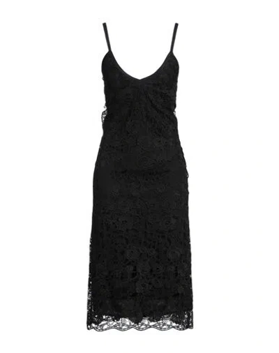 VIVETTA VIVETTA WOMAN MIDI DRESS BLACK SIZE 8 POLYESTER