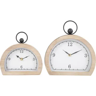 VIVIAN LUNE HOME VIVIAN LUNE HOME SET OF 2 MODERN WOODEN CLOCKS