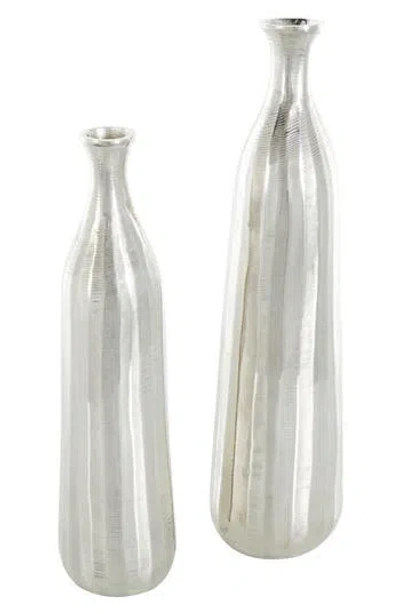 VIVIAN LUNE HOME VIVIAN LUNE HOME SET OF 2 TALL METAL VASES