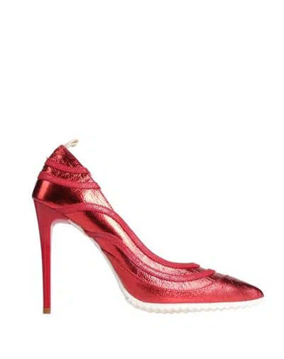 VIVIAN VIVIAN WOMAN PUMPS RED SIZE 8 TEXTILE FIBERS