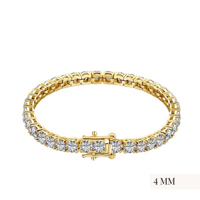 VIVIANA HALIL WOMEN'S THE LUXXE TENNÉ PREMIUM ZIRCONIA BRACELET IN GOLD COATED STERLING SILVER SIZE FOUR MM