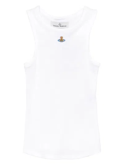 VIVIENNE WESTWOOD 90S ORB-EMBELLISHED RIBBED TANK TOP