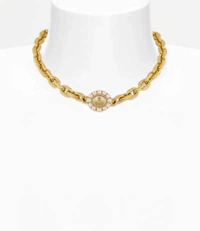 VIVIENNE WESTWOOD AMAYA CHAIN NECKLACE BRASS GOLD W2 WOMEN