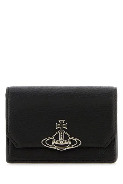 VIVIENNE WESTWOOD BLACK SYNTHETIC LEATHER CARD HOLDER