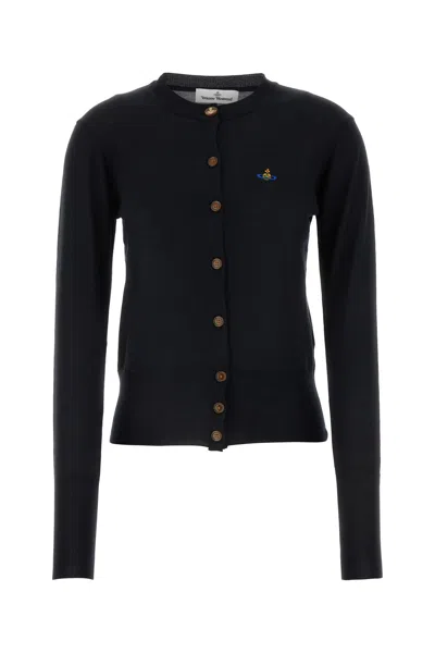 VIVIENNE WESTWOOD BLACK WOOL BLEND BEA CARDIGAN