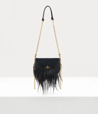 VIVIENNE WESTWOOD BONNIE BAG GOAT HAIR AND VELVET BLACK